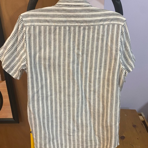 Everlane Men's Striped Linen Gray Shirt - Picture 3 of 3